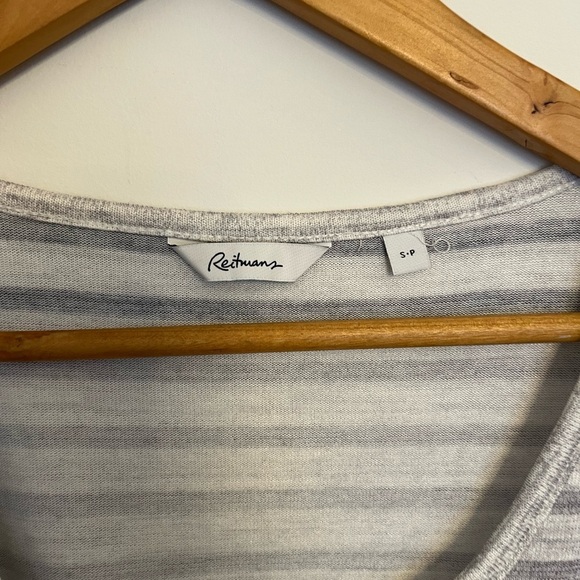 Reitmans Striped Short Sleeve Top - Gray and Black - Picture 4 of 5
